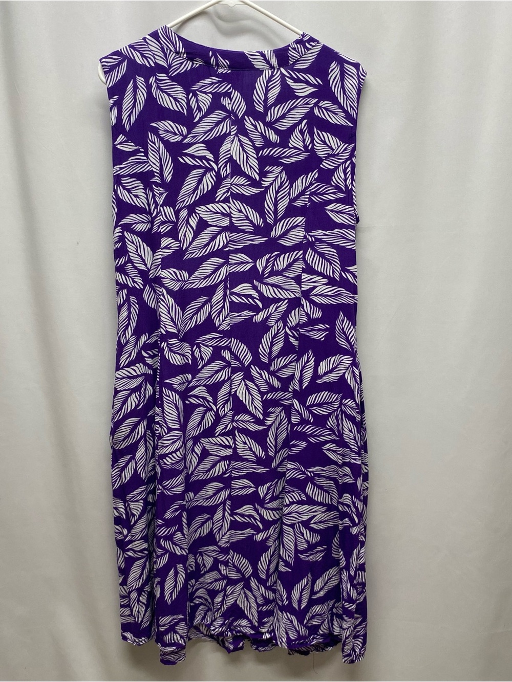 Vintage womens floral maxi dress medium purple button pockets tropical summer - Picture 2 of 7